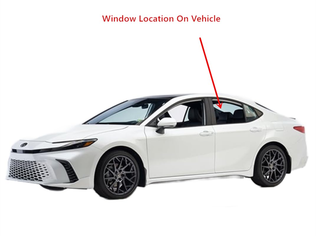 Tempered Driver Left Side Rear Door Window Door Glass Compatible with Toyota Camry 2025 Models