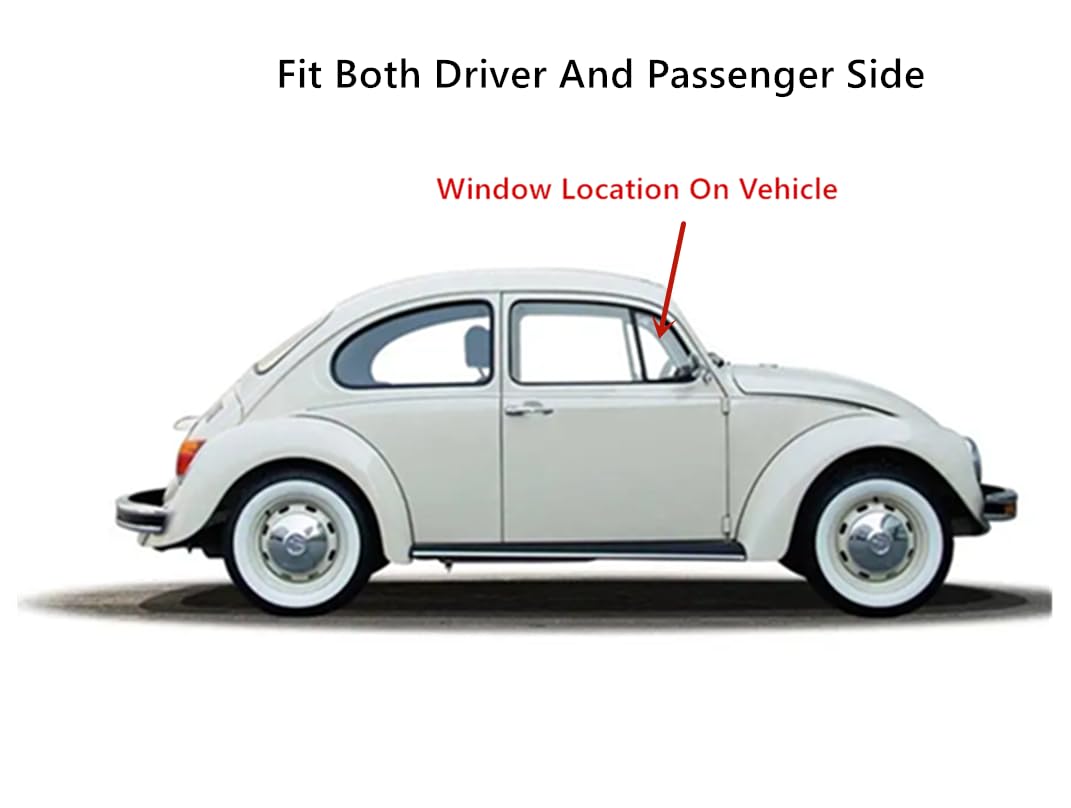 Tempered Front Vent Window Vent Glass Compatible with Beetle / Super Beetle 2-Door Sedan 1965-2003 Models