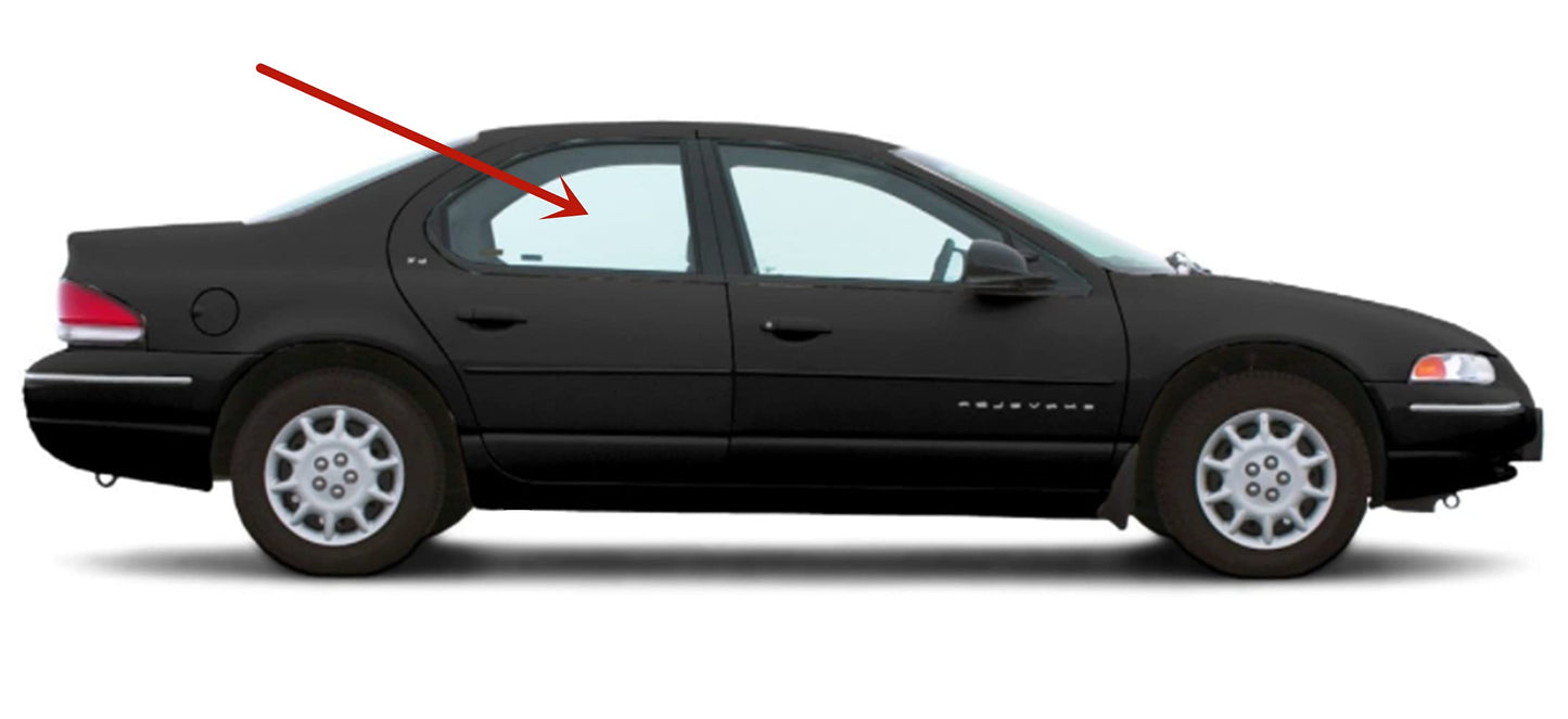 Passenger Right Side Rear Door Window Door Glass Compatible with Chrysler Cirrus/Dodge Stratus 4 Door Sedan 1995-2000 Models