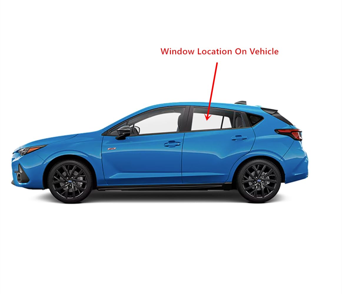 Tempered Driver Left Side Rear Door Window Door Glass Compatible with Subaru Impreza 2024-2025 Models