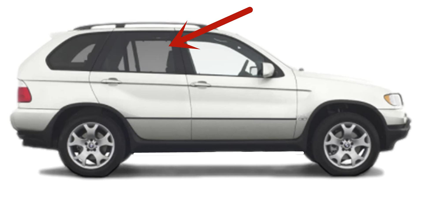 Passenger Right Side Rear Door Window Door Glass Compatible with BMW X5 2000-2006 Models