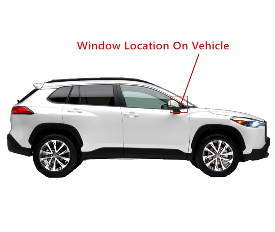 Glass Only Tempered Passenger Right Side Front Vent Window Vent Glass Compatible with Toyota Corolla Cross 2022-2025 Models (Not For Corolla)