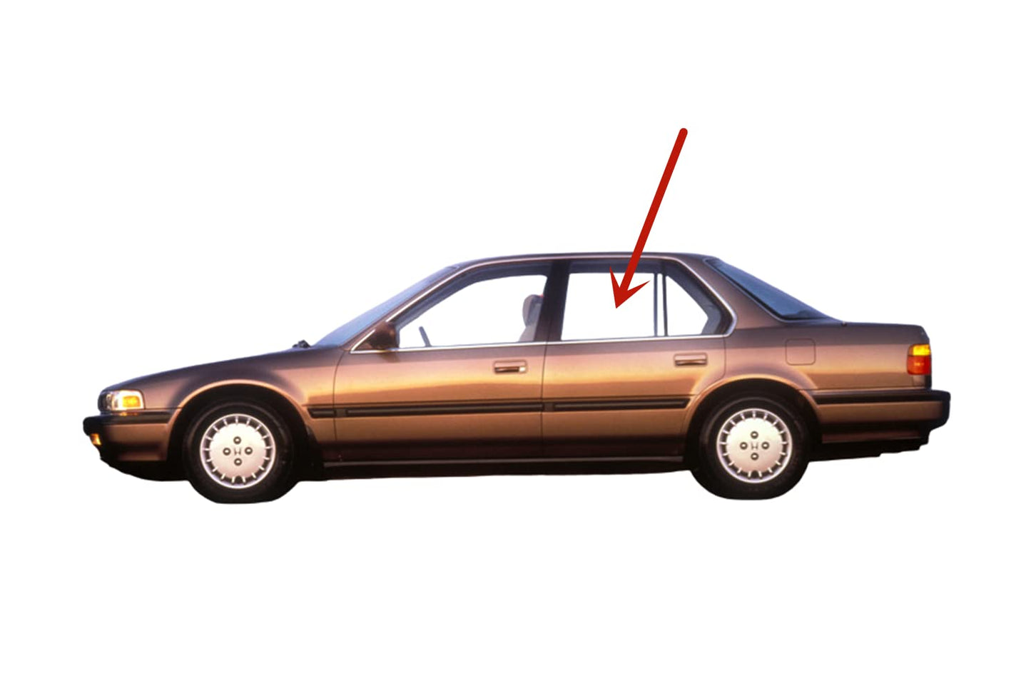 Driver Left Side Rear Door Window Door Glass Compatible with Honda Accord 4 Door Sedan 1990-1993 Models