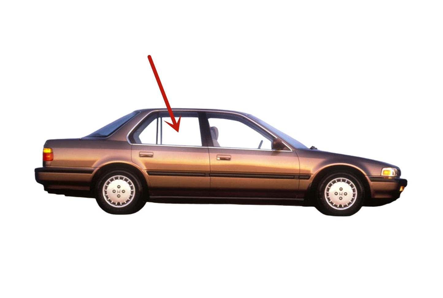 Passenger Right Side Rear Door Window Door Glass Compatible with Honda Accord 4 Door Sedan 1990-1993 Models