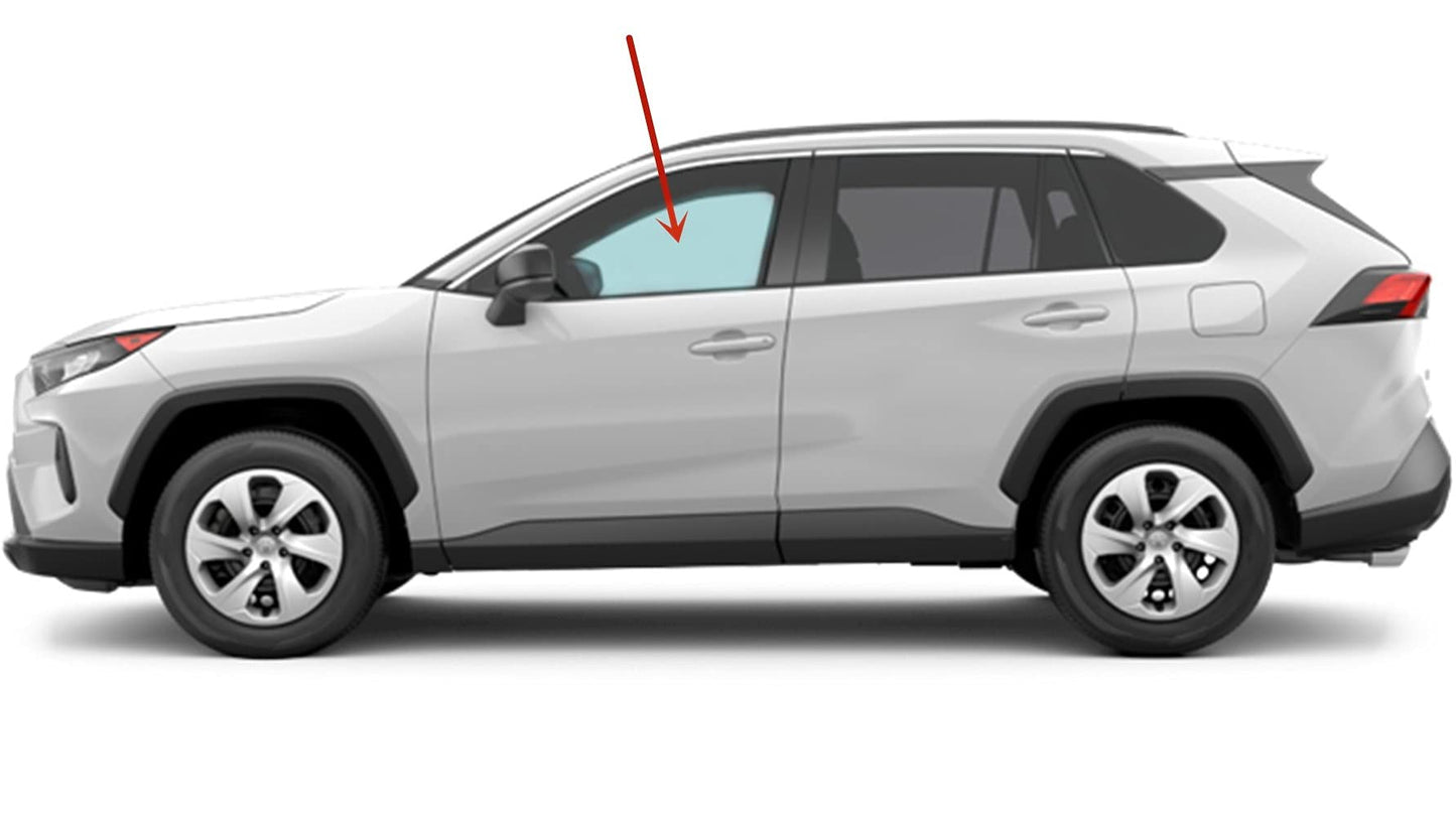 Driver Left Side Front Door Window Door Glass Compatible with Toyota RAV4 / RAV4 Hybrid 2019-2025 Models ( Not Fit Rav4 Prime Or Plug-in Hybrid )