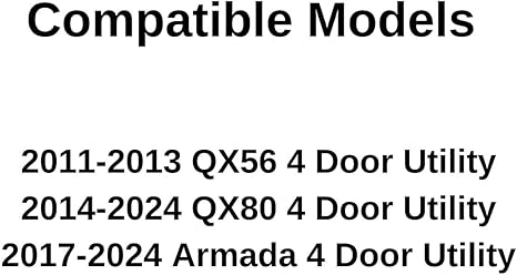 Tempered Driver Left Side Rear Door Window Door Glass Compatible with Infiniti QX56 2011-2013, QX80 2014-2024, Nissan Armada 2017-2024 Models