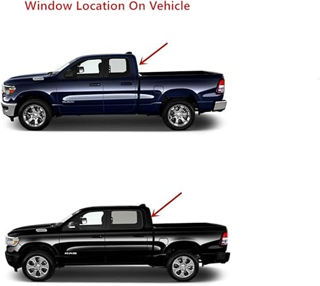 OEM Heated Privacy Back Window Glass Power Back Slider Compatible with Ram Pickup 1500 2019-2024 Models (Not For 1500Classic)