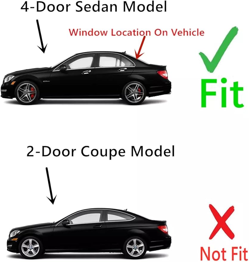 Heated Back Window Back Glass Compatible with Mercedes Benz C250 C300 C350 C63AMG 4 Door Sedan 2012-2014 Models