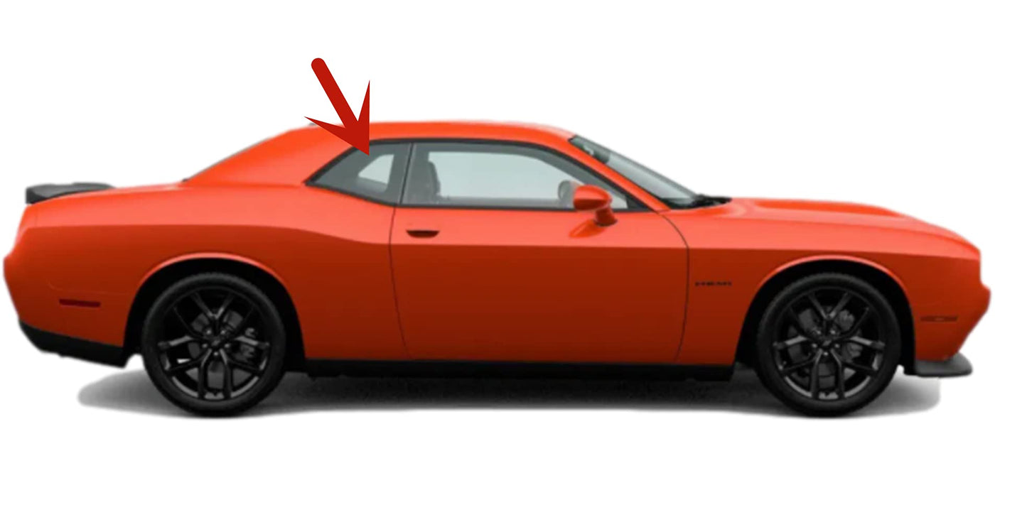 OEM Passenger Right Side Quarter Window Quarter Glass Compatible with Dodge Challenger 2 Door Coupe 2008-2023 Models