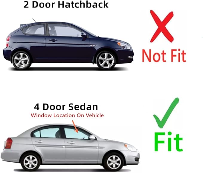 Passenger Right Side Front Door Window Door Glass Compatible with Hyundai Accent 4 Door Sedan 2006-2011 Models