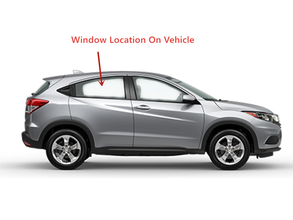 Tempered Passenger Right Side Rear Door Window Door Glass Compatible with Honda HR-V 2016-2022 Models