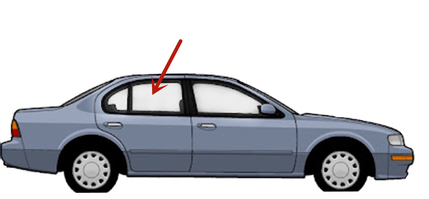 Passenger Right Side Rear Door Window Door Glass Compatible with Nissan Maxima/Infiniti I30 1995-1999 Models