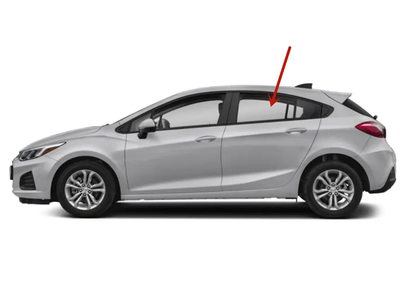 Tempered Driver Left Side Rear Door Window Door Glass Compatible with Chevrolet Cruze 2016-2019 Models (Not For 2016 Cruze Limited)