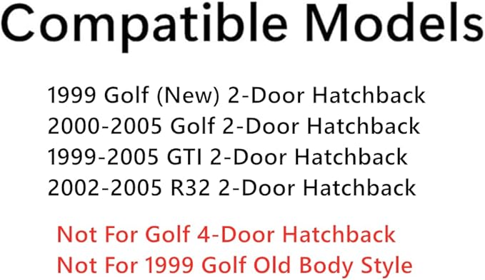 Passenger Right Side Door Window Door Glass Compatible with Volkswagen GTI 1999-2005 / New Golf 1999 / Golf 2000-2005 / R32 2004-2005 2-Door Hatchback Models