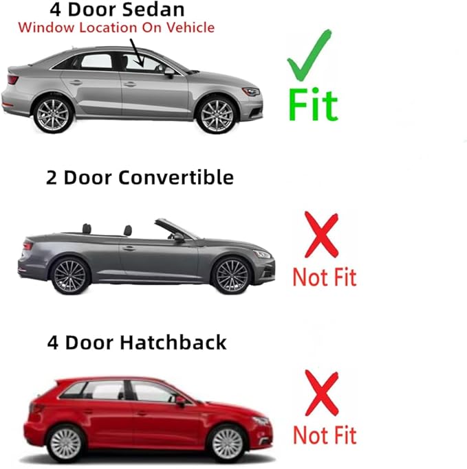 OEM Passenger Right Side Front Door Window Door Glass Compatible with Audi A3 / S3 4 Door Sedan 2015-2020 Models