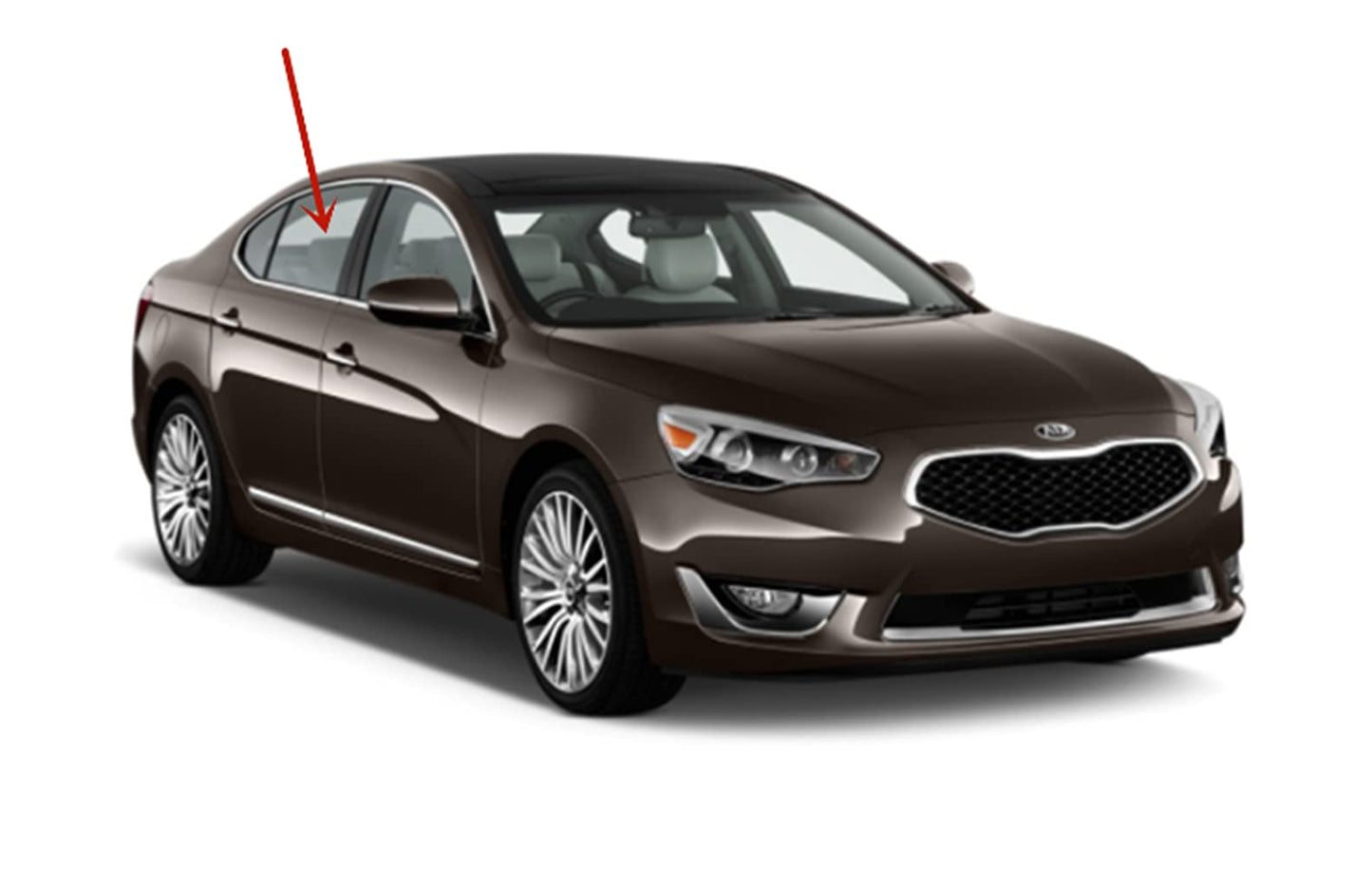 Passenger Right Side Rear Door Window Door Glass Compatible with Kia Cadenza 2014-2016 Models