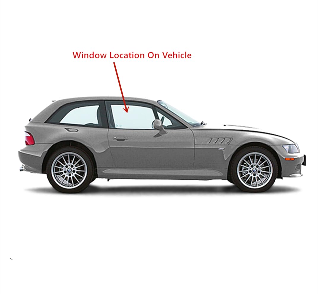 Tempered Passenger Right Side Door Window Door Glass Compatible with BMW Z3 2-Door Coupe 1999-2002 Models