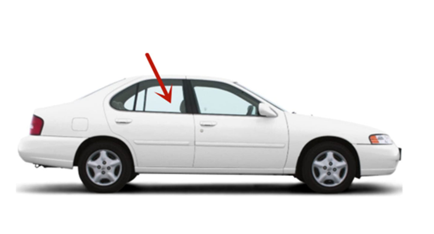 Passenger Right Side Rear Door Window Door Glass Compatible with Nissan Altima 4 Door Sedan 1998-2001 Models