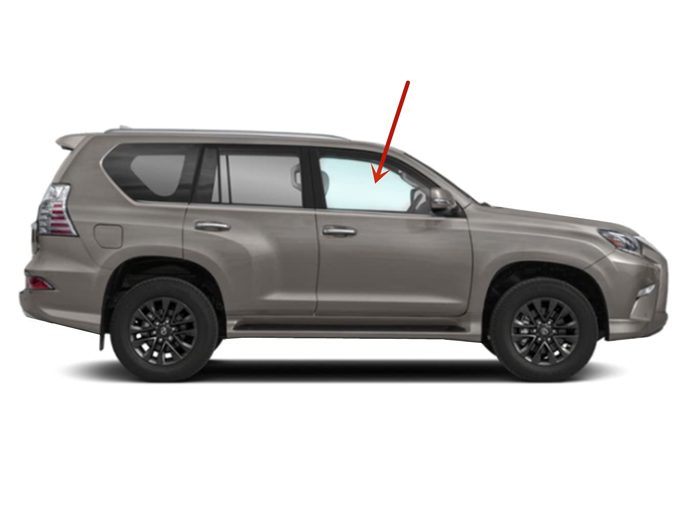 Passenger Right Side Front Door Window Door Glass Compatible with Lexus GX460 2010-2023 Models