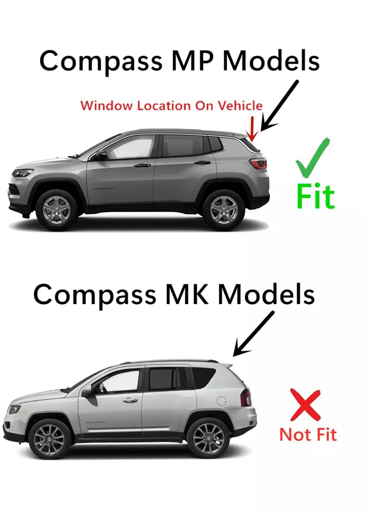 Factory Privacy Back Tailgate Window Back Glass Compatible with Jeep Compass MP 2017-2025 Models (Not For Compass MK)