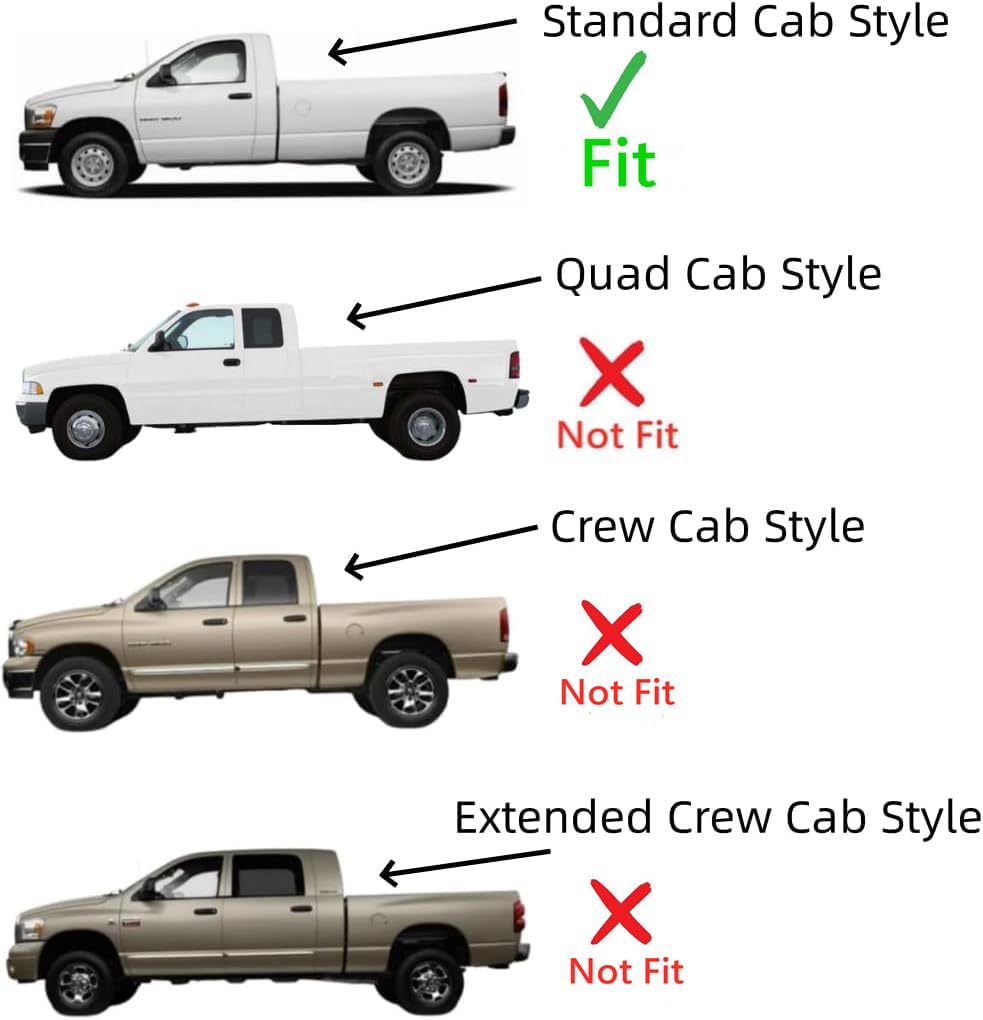 Tempered Driver Left Side Door Window Door Glass Compatible with Dodge/Ram 1500 2009-2018 & 1500Classic 2019-2024 & 2500 3500 3500Cab/Chs 4500 5500 2011-2025 2-Door Standard Cab Pickup Models Only