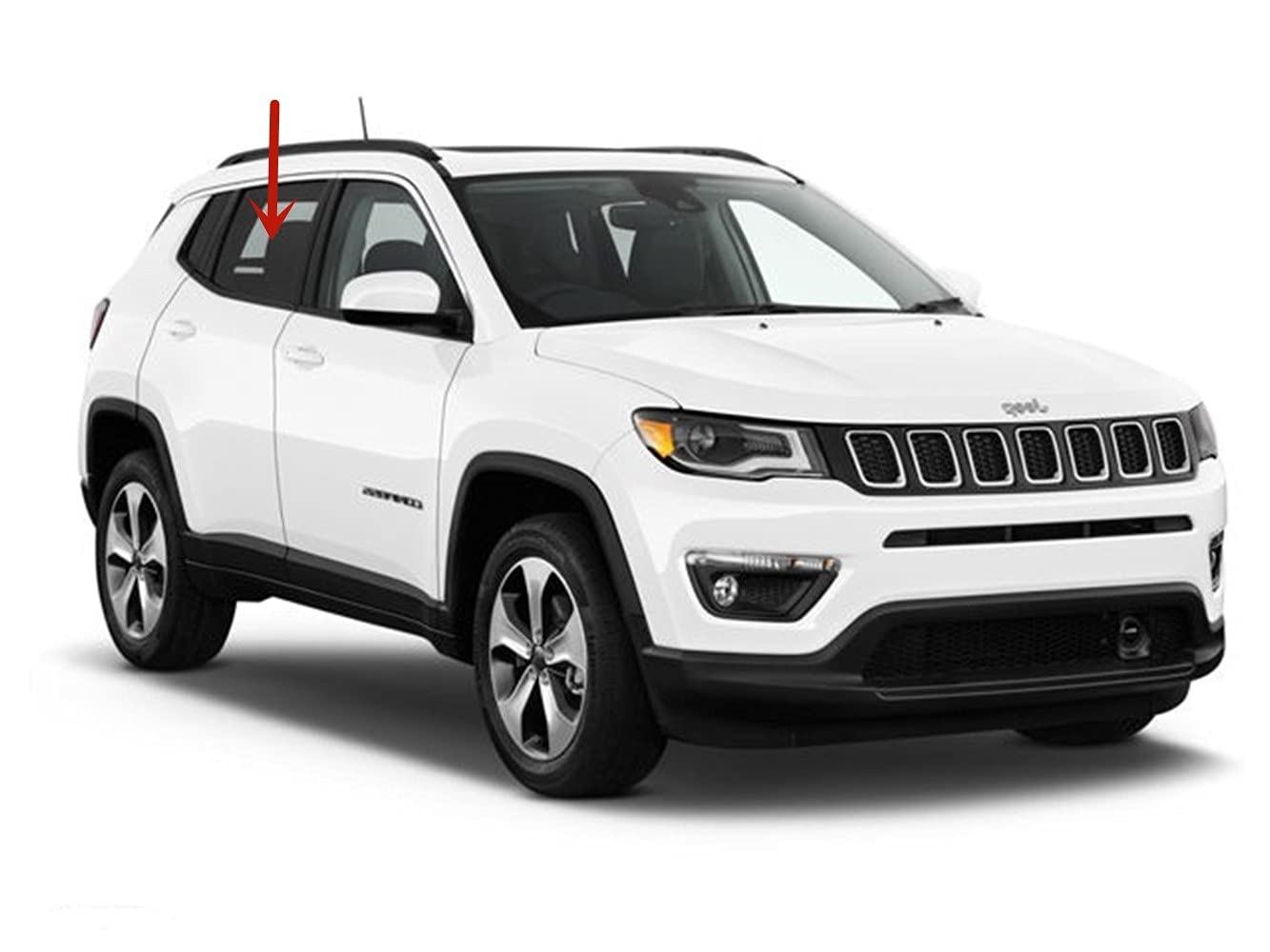 OEM Passenger Right Side Rear Door Window Door Glass Compatible with Jeep Compass MP 2017-2022 Models