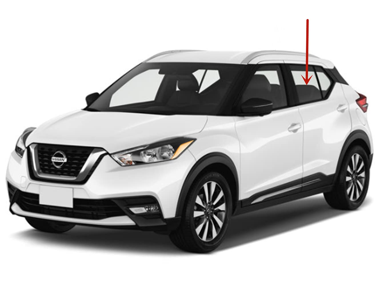 Driver Left Side Rear Door Window Door Glass Compatible with Nissan Kicks 2017-2024 Models