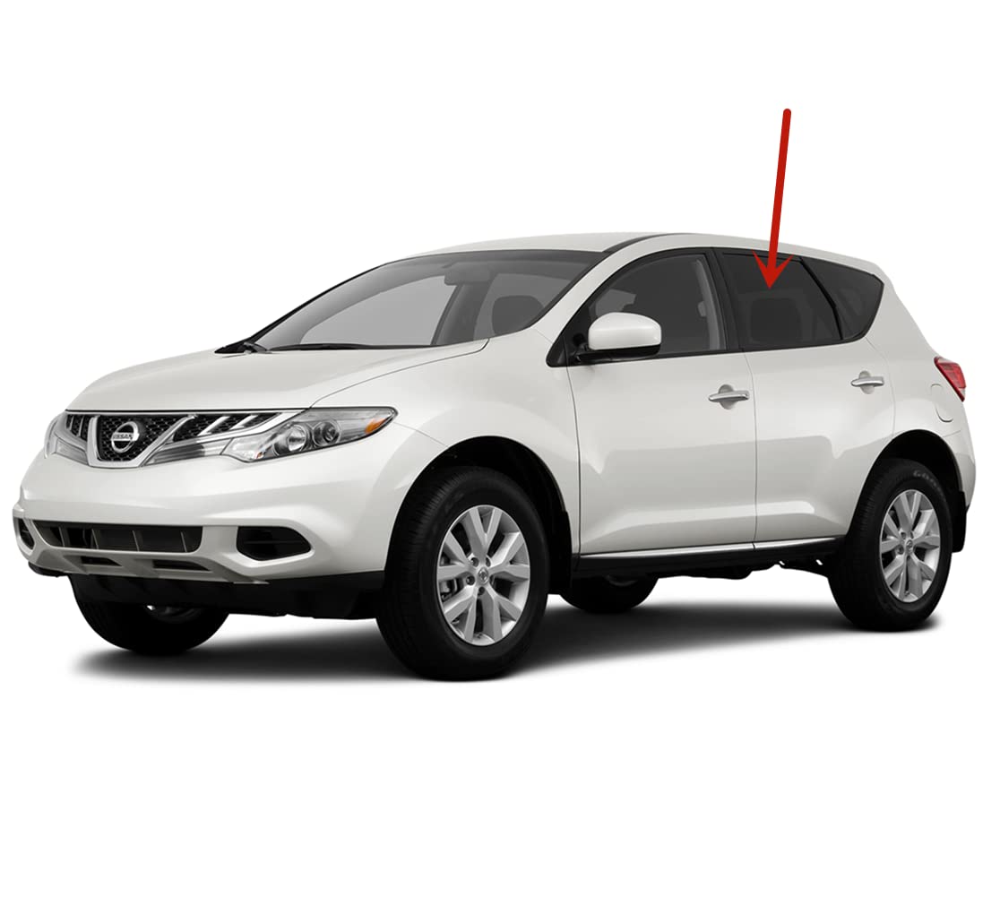 Driver Left Side Rear Door Window Door Glass Compatible with Nissan Murano 2009-2014 Models