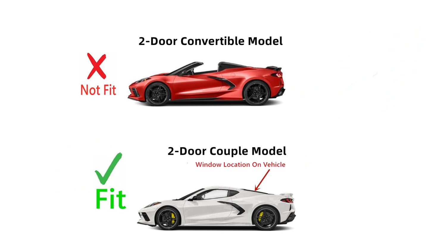 Heated Back Window Back Glass Compatible with Chevrolet Corvette 2 Door Coupe 2020-2025 Models