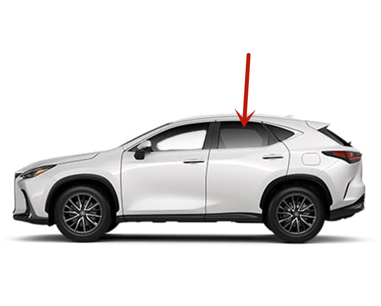 Tempered Driver Left Side Rear Door Window Door Glass Compatible with Lexus NX250 NX350 NX350h NX450h+ 2022-2025 Models