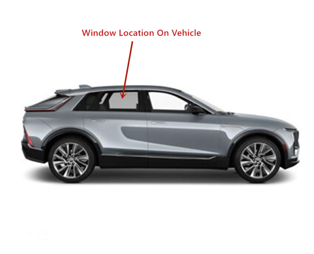 Tempered Passenger Right Side Rear Door Window Door Glass Compatible with Cadillac Lyriq 2023-2025 Models