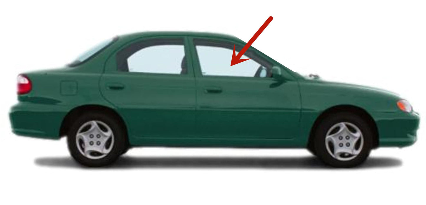 Passenger Right Side Front Door Window Door Glass Compatible with Kia Sephia 4 Door Sedan 1998-2001 Models