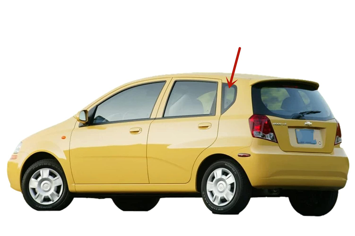 Driver Left Side Quarter Window Door Glass Compatible with Chevrolet Aveo/Cheverolet Aveo5/Pontiac G3 4 Door Hatchback 2004-2011 Models