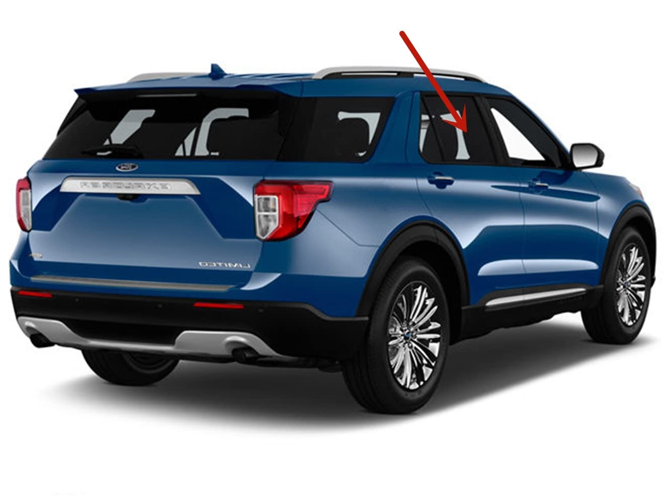 Passenger Right Side Rear Door Window Door Glass Compatible with Ford Explorer 2020-2025 Models