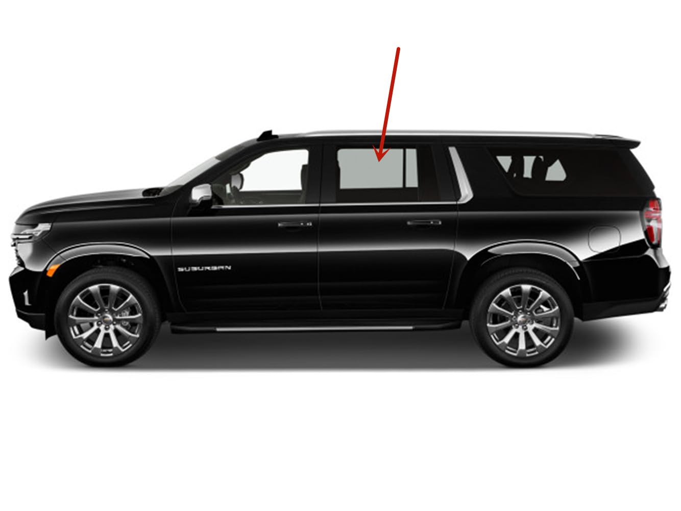 Tempered Driver Left Side Rear Door Window Door Glass Compatible with Chevrolet Suburban / GMC Yukon XL 2021-2025 Models (Not For Yukon)