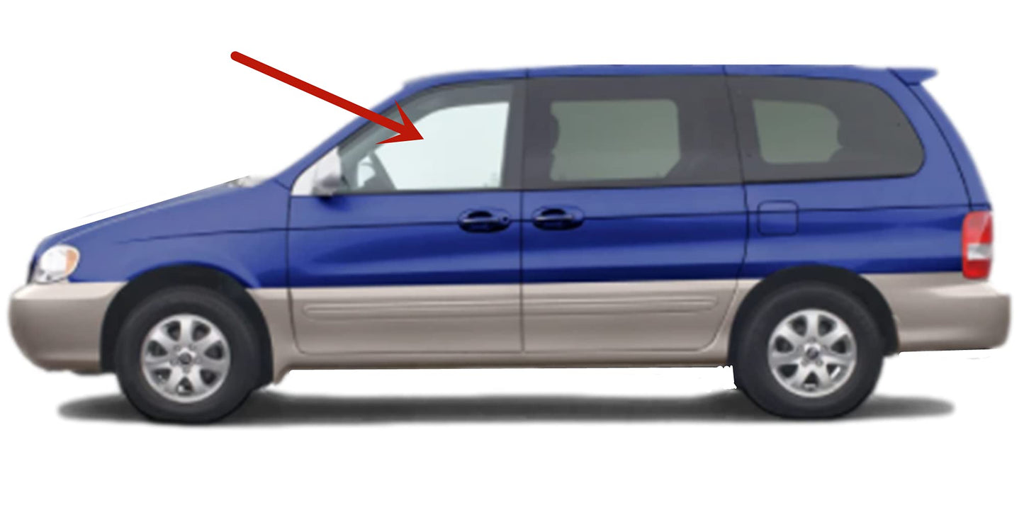 Driver Left Side Front Door Window Door Glass Compatible with Kia Sedona 2002-2005 Models
