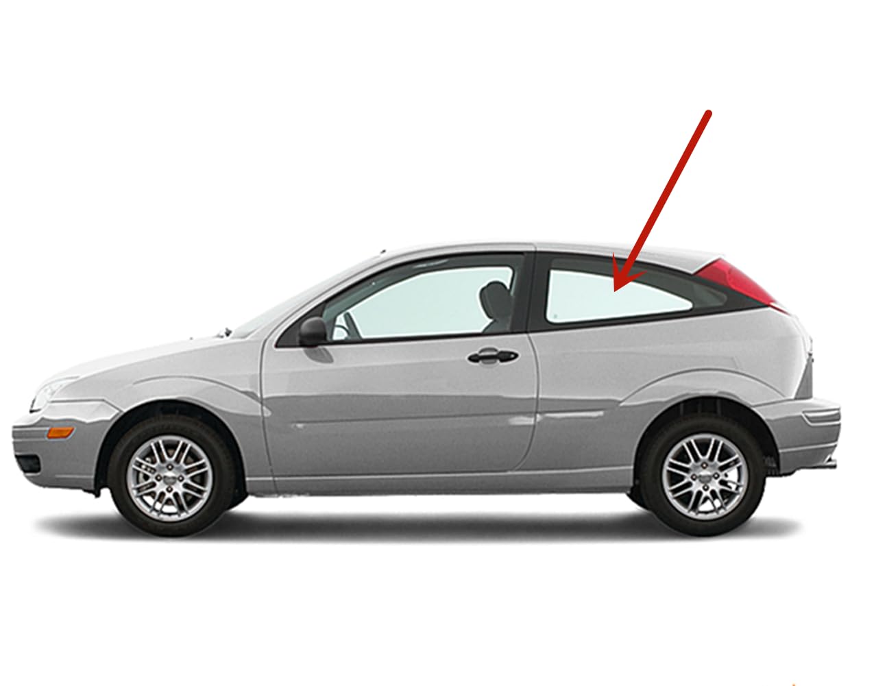 Driver Left Side Rear Quarter Glass Quarter Window Compatible with Ford Focus 2 Door Hatchback 2000-2007 Models