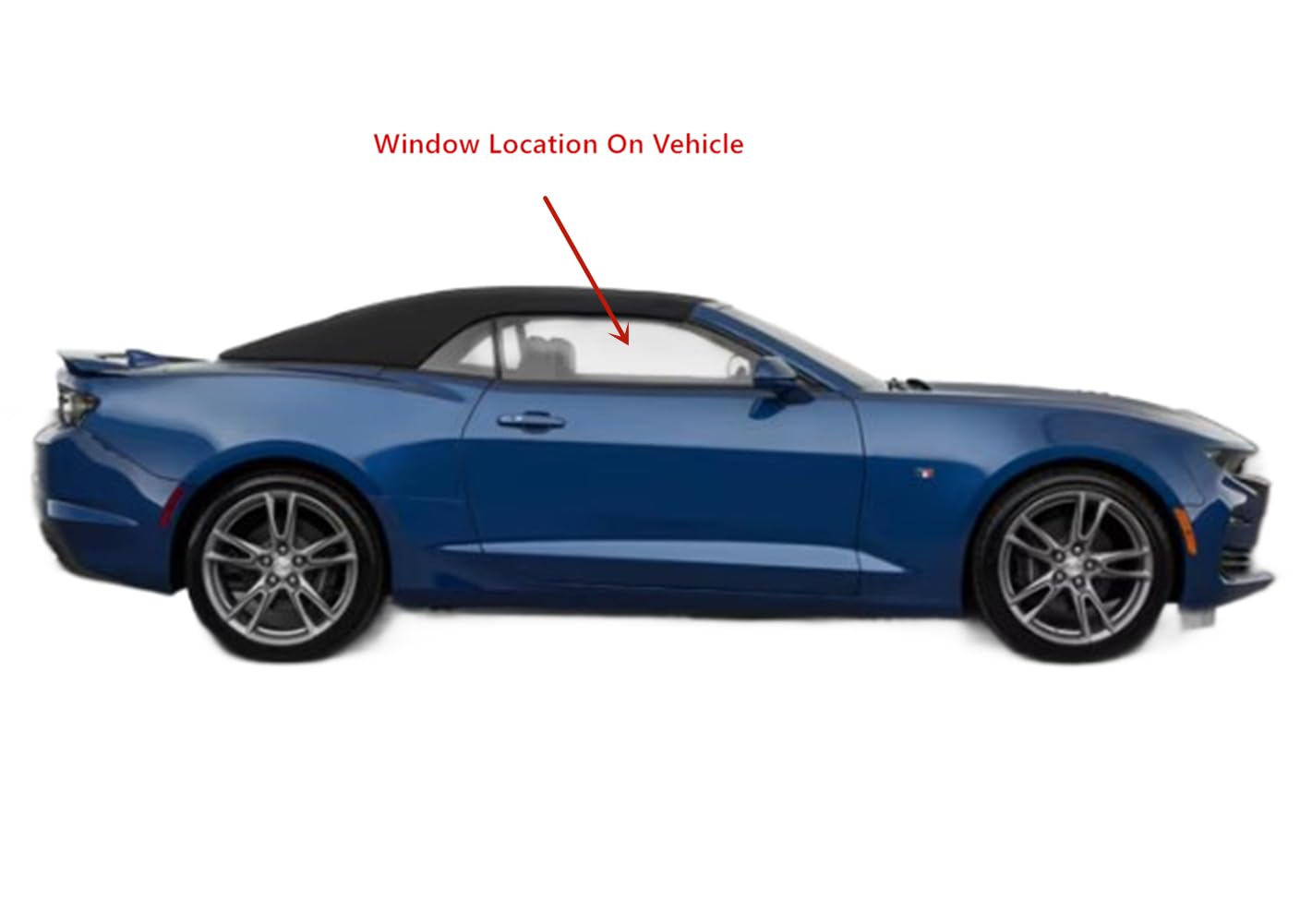 Passenger Right Side Door Window Door Glass Compatible with Chevrolet Camaro 2 Door Convertible 2016-2024 Models