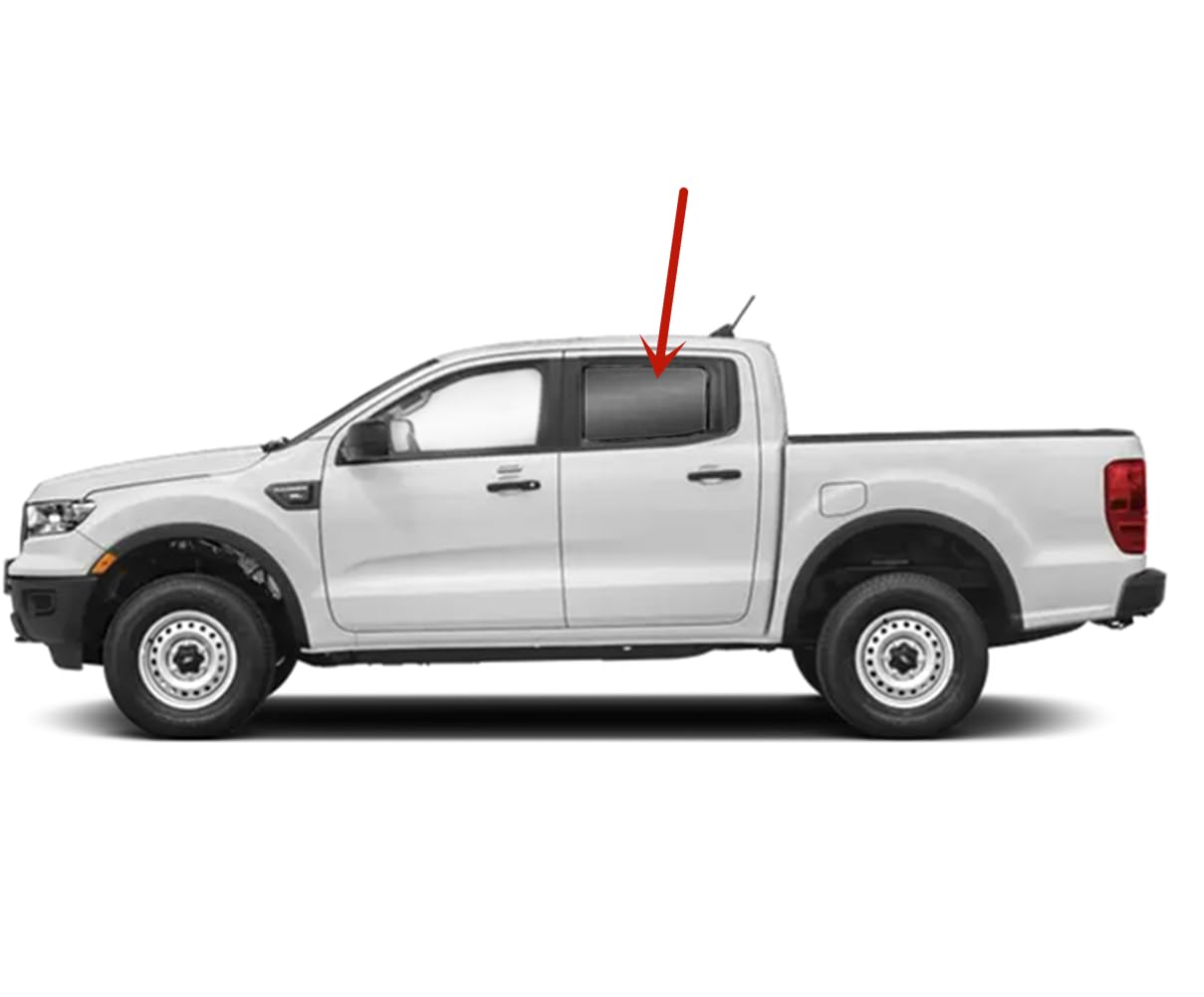 Driver Left Side Rear Door Window Door Glass Compatible with Ford Ranger Pickup 4 Door Crew Cab 2019-2023 Models