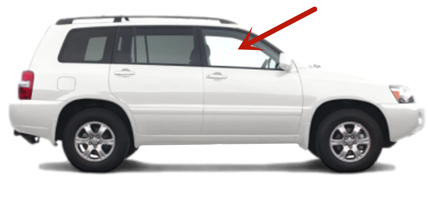 Passenger Right Side Front Door Window Door Glass Compatible with Toyota Highlander 2001-2007 Models