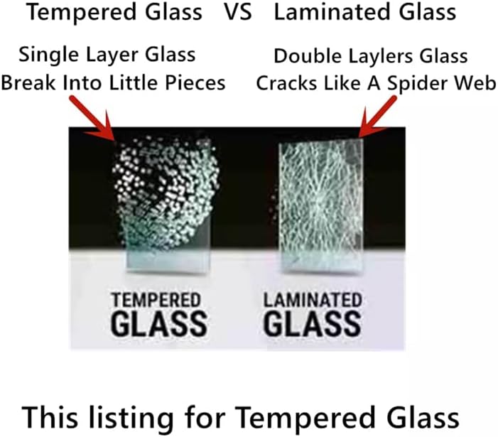 Tempered Passenger Right Side Front Door Window Door Glass Compatible with Jeep Wrangler 2018-2025 / Gladiator 2020-2025 Models