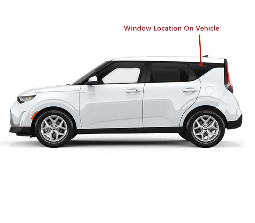 Tempered Driver Left Side Quarter Window Quarter Glass Compatible with Kia Soul 2020-2025 Models
