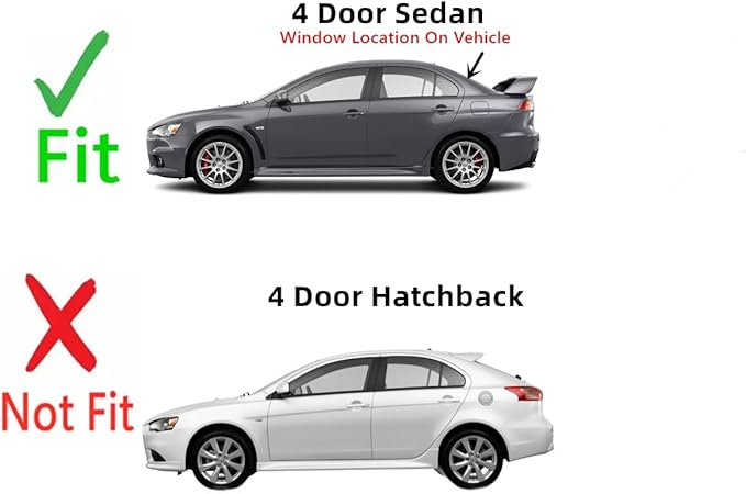 Heated Back Window Back Glass Compatible with Mitsubishi Lancer 4 Door Sedan 2008-2018 Models