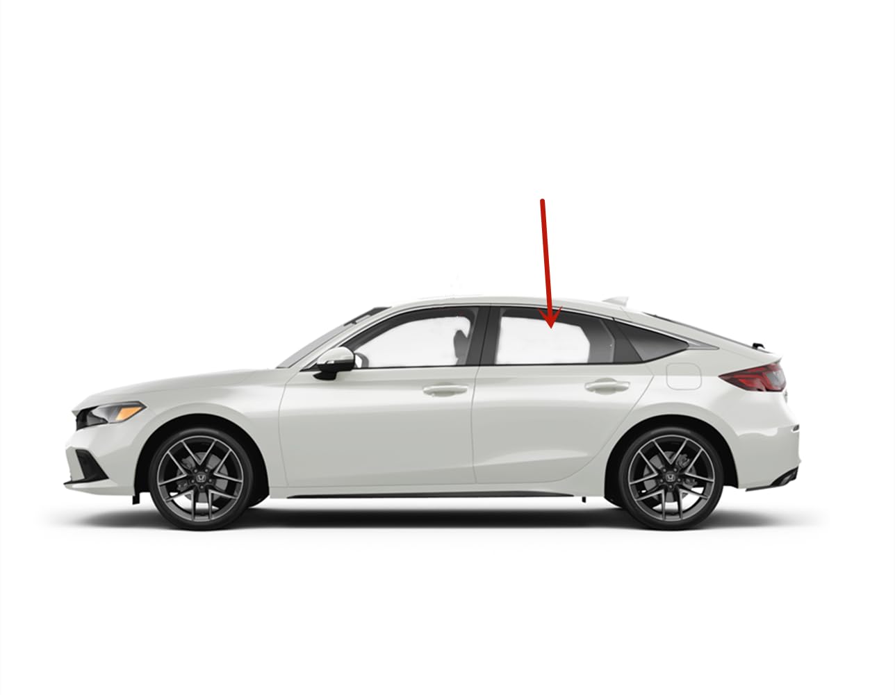 Tempered Driver Left Side Rear Door Window Door Glass Compatible with Honda Civic 4-Door Hatchback 2022-2025 Models