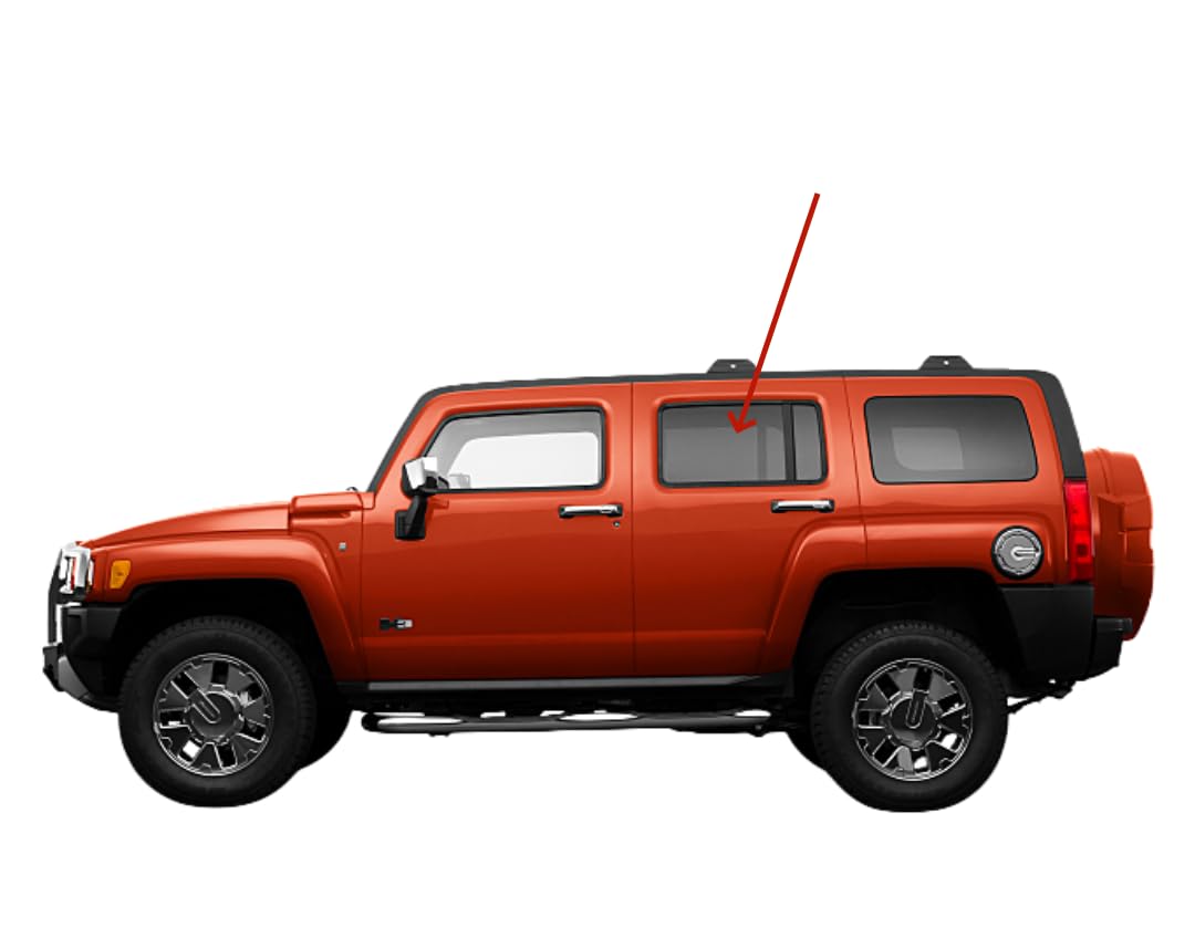 Driver Left Side Rear Door Window Door Glass Compatible with Hummer H3 2006-2010 Models