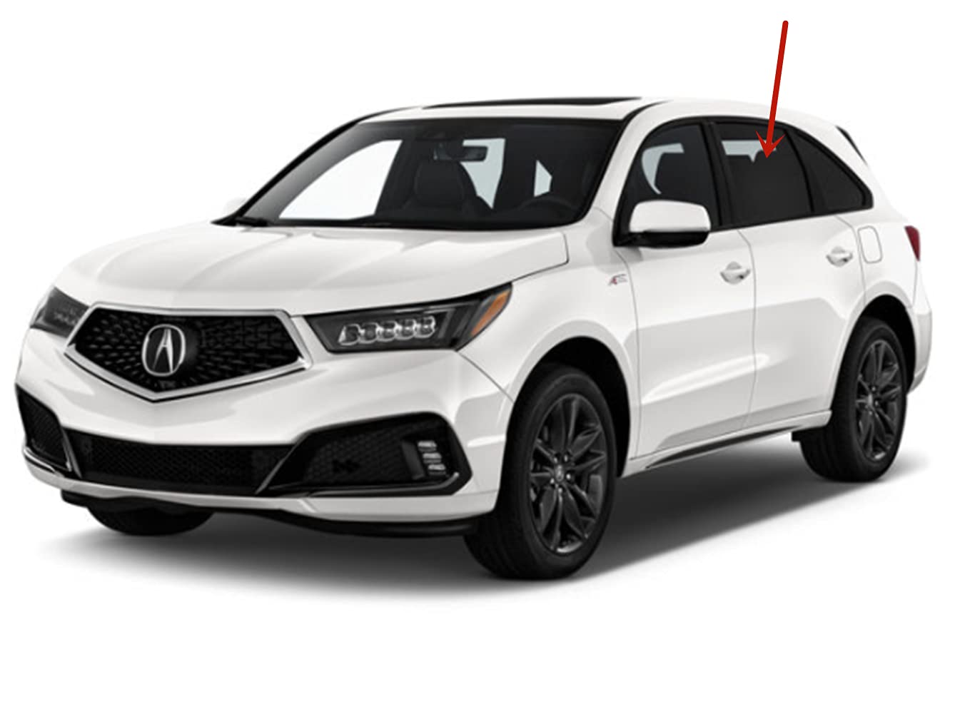 Driver Left Side Rear Door Window Door Glass Compatible with Acura MDX 2014-2020 Models