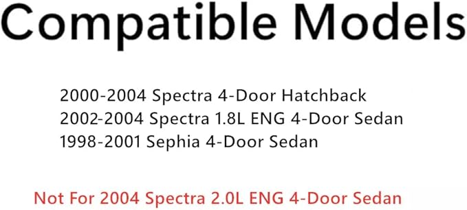 Tempered Driver Left Side Rear Door Window Door Glass Compatible with Kia Sephia 4 Door Sedan 1998-2001 / Spectra 1.8L Eng 2000-2004 Models