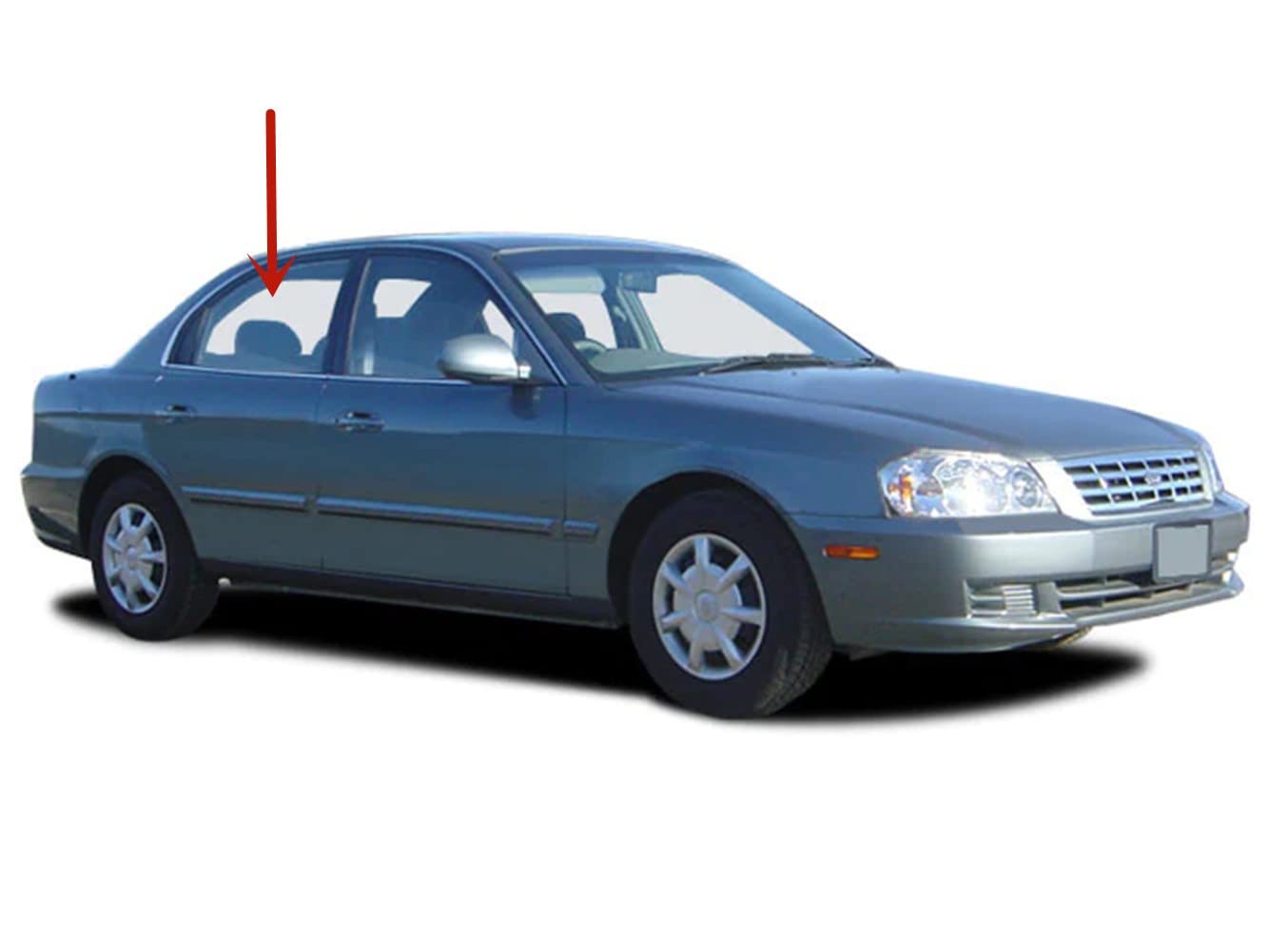 Passenger Right Side Rear Door Window Door Glass Compatible with Kia Optima 4 Door Sedan 2001-2002 Models