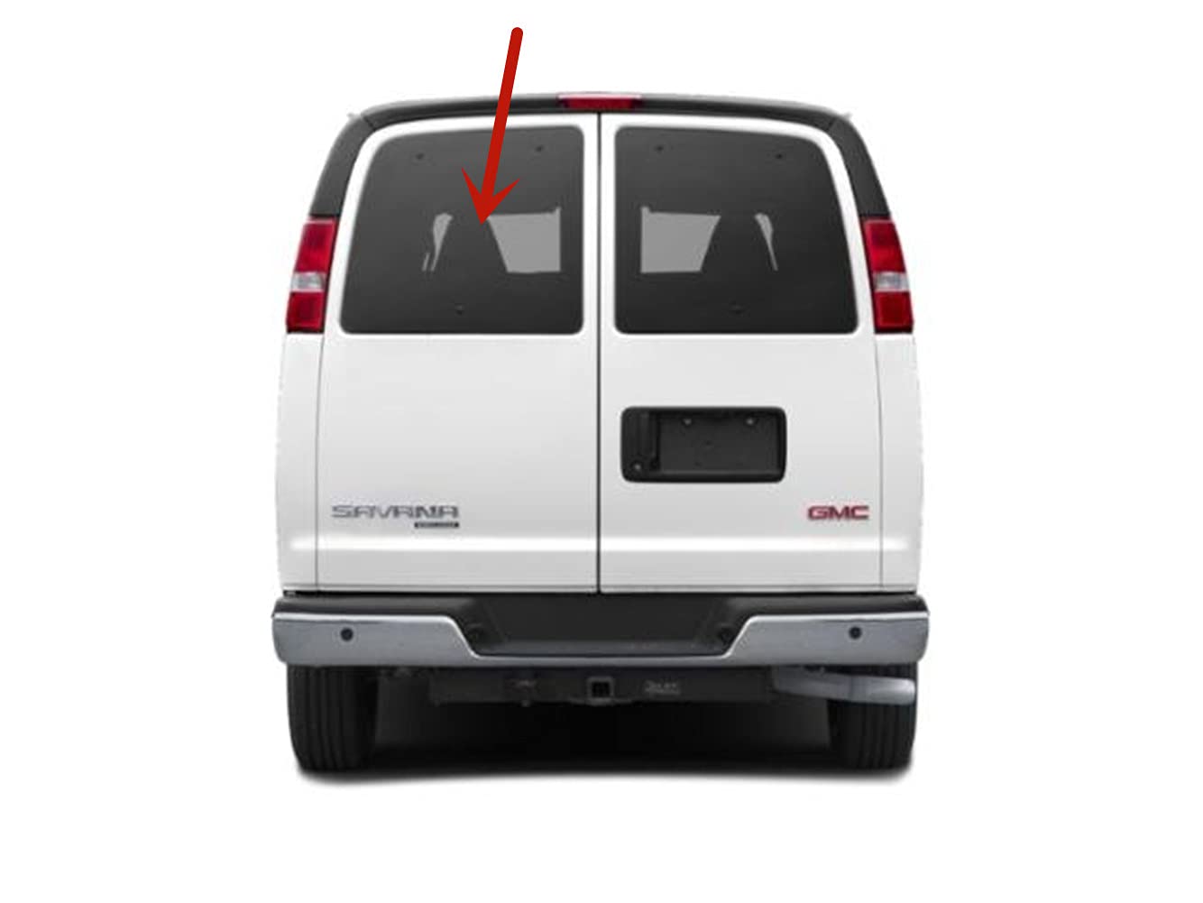 Movable Back Window Back Glass Driver Left Side Compatible with Chevrolet Express / GMC Savana Van 1996-2025 Models