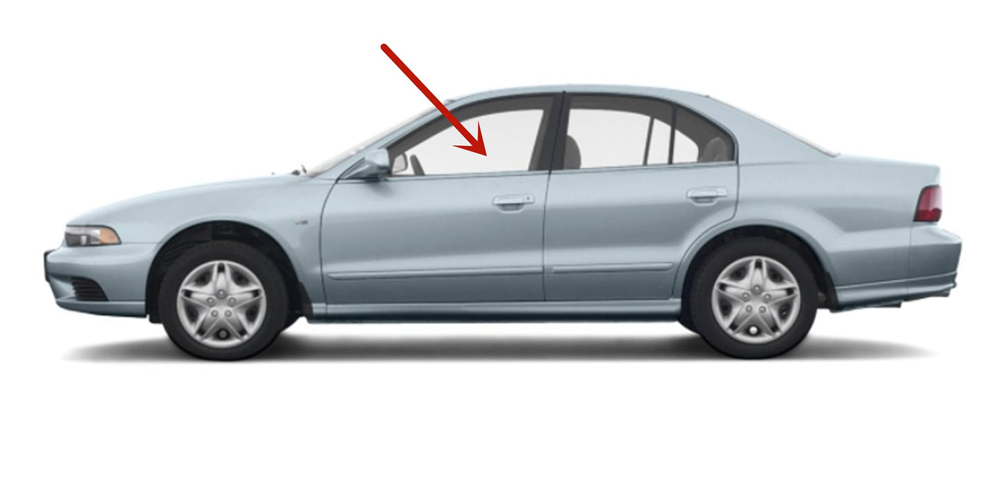 Driver Left Side Front Door Window Door Glass Compatible with Mitsubishi Galant 1999-2003 Models